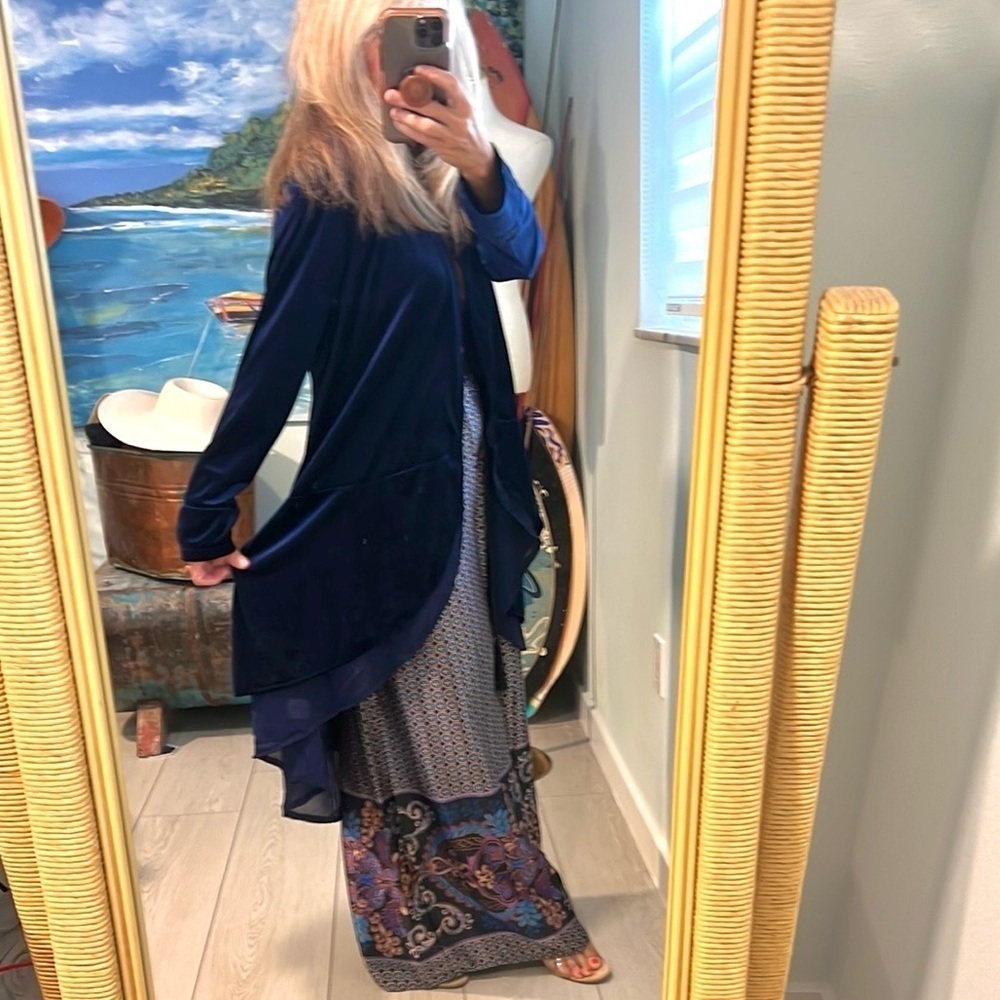 Studio EY,Palazzo Pant,Sinfully-Sexy, Silky, Elastic-Waist,Faux-Tassels, Size XL - Picture 2 of 11